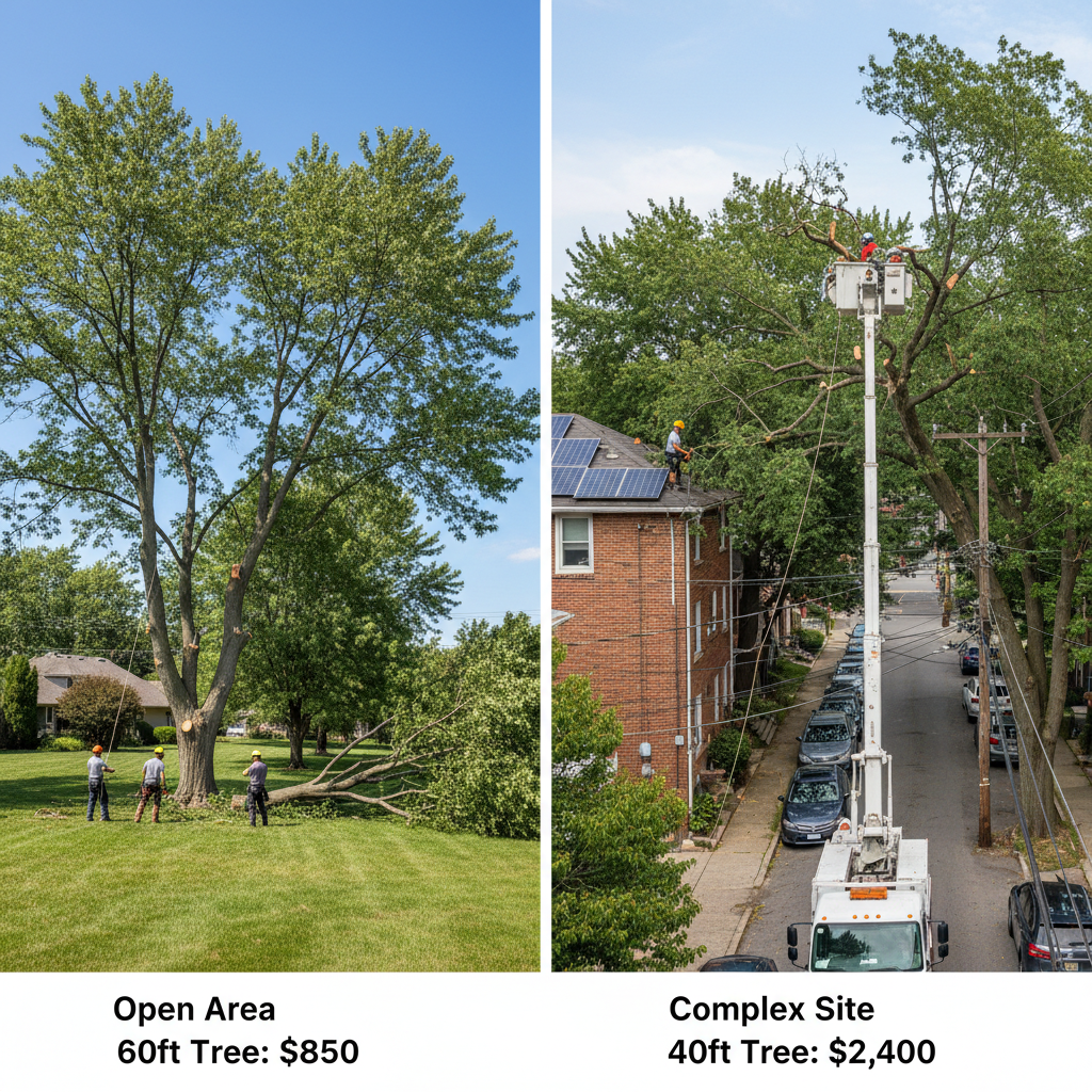 Illustration for How Tree Height Affects Removal Pricing in Tree Removal Cost Per Foot: 2024 Expert Pricing Guide
