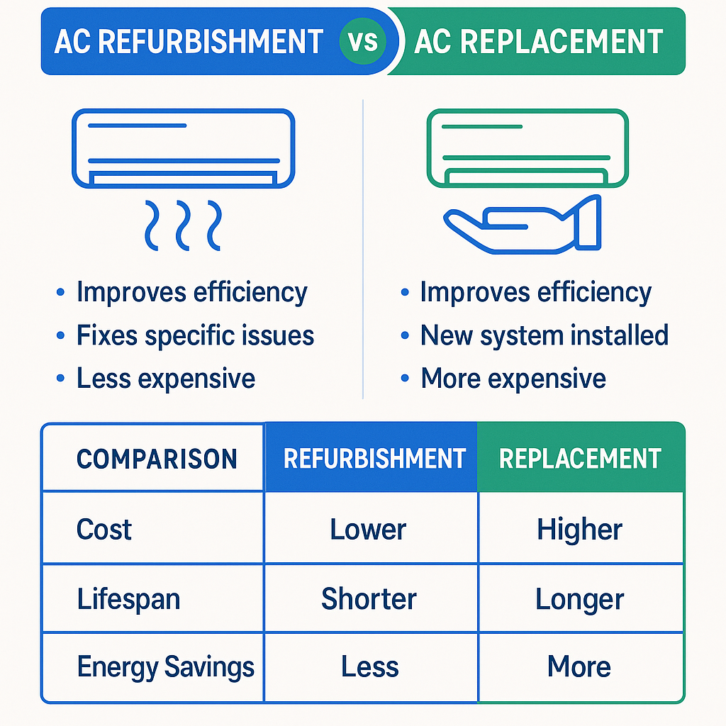 Infographic: AC Refurbishment vs Replacement: Expert Cost Guide