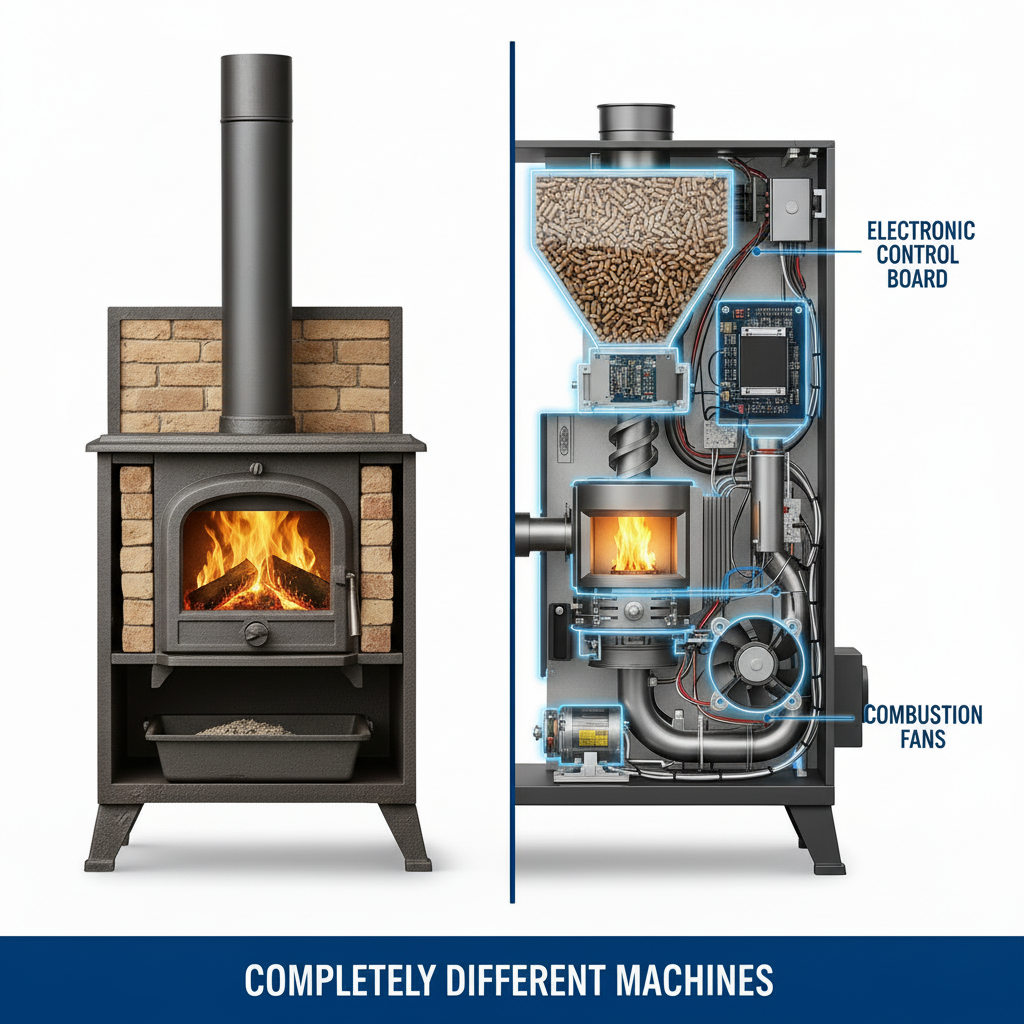 Illustration for What's the Real Difference in Maintenance? in Pellet vs Wood Stove Cleaning: Pro Guide 2024