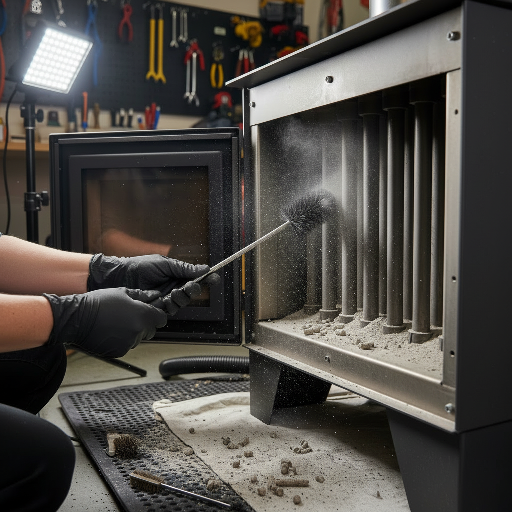 Illustration for How Often Should You Clean Your Pellet Stove? in Pellet vs Wood Stove Cleaning: Pro Guide 2024