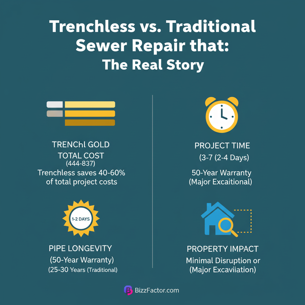 Infographic: Trenchless vs Traditional Sewer Repair: Cost & Quality Guide