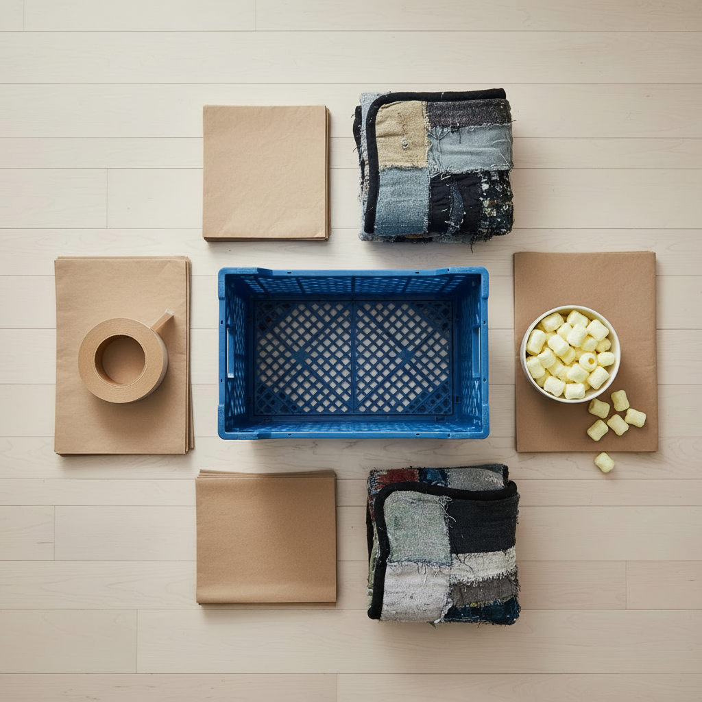 Illustration for The Best Eco-Friendly Packing Materials in Green Moving: How to Save Money & Cut Waste