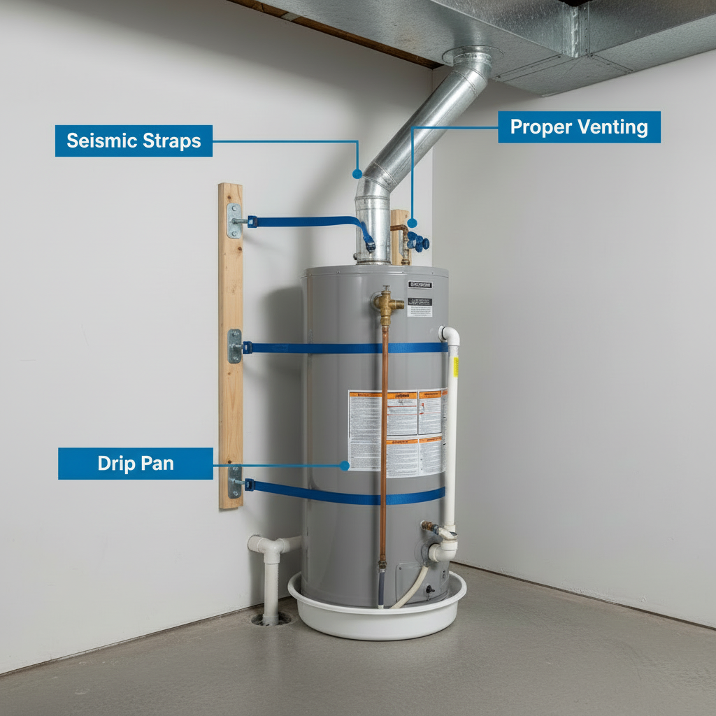 Illustration for What Building Codes Affect Water Heater Installation? in Water Heater Repair vs Replace: 2024 Cost Guide