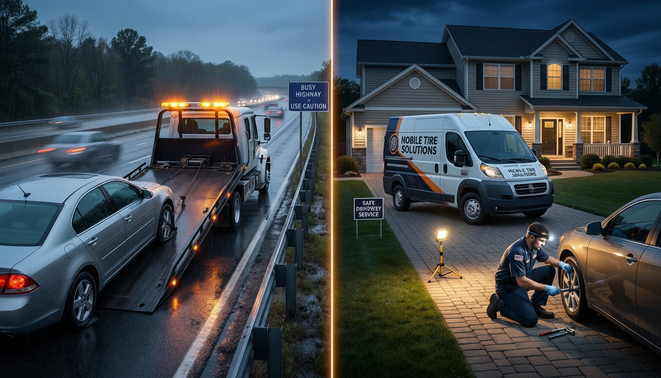 Flat Tire Emergency: When to Call Towing vs Mobile Repair
