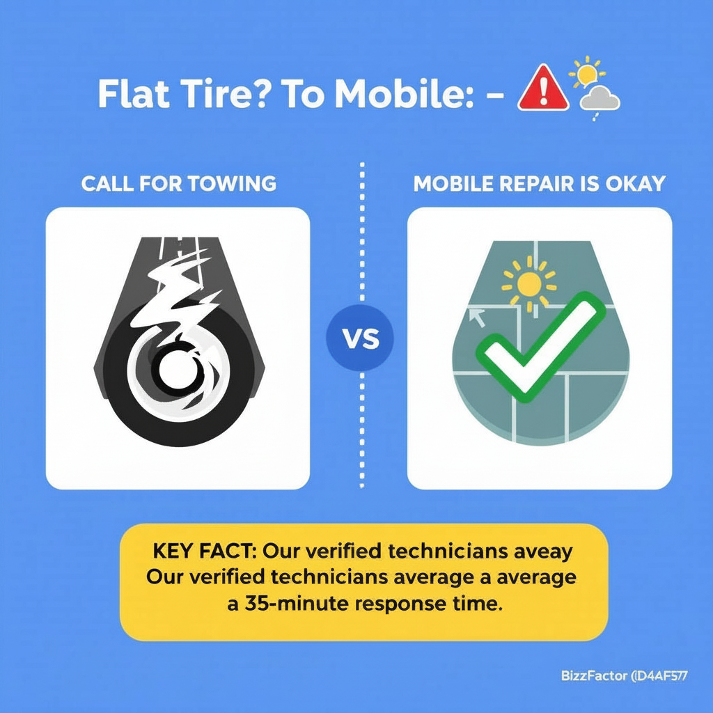 Infographic: Flat Tire Emergency: When to Call Towing vs Mobile Repair