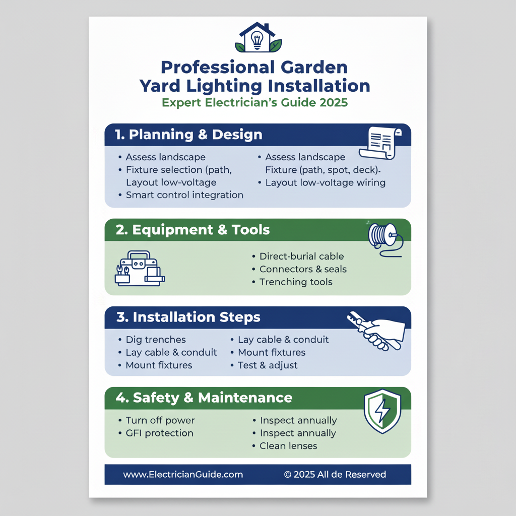 Infographic: Professional Garden & Yard Lighting Installation: Expert Electrician's Guide 2025