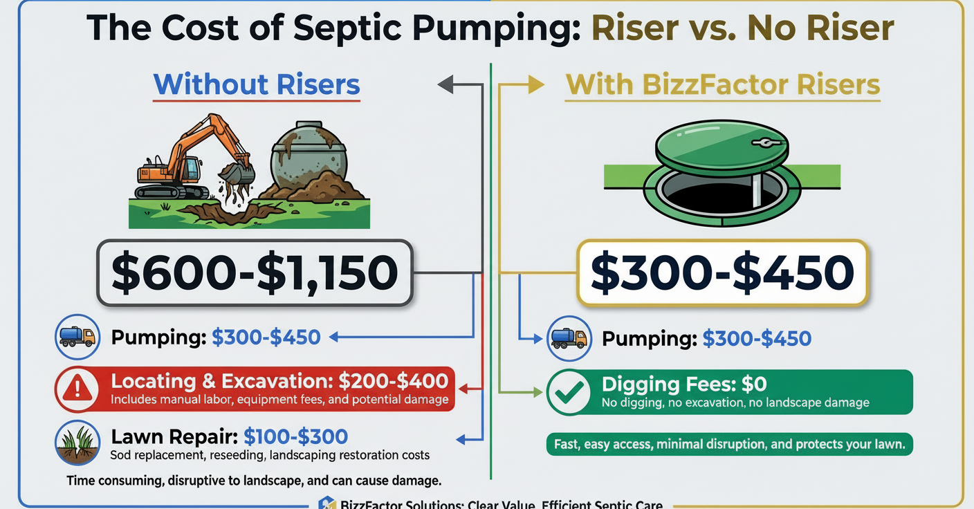 Infographic: Septic Risers Cut $300+ Per Visit - Pro Install Guide