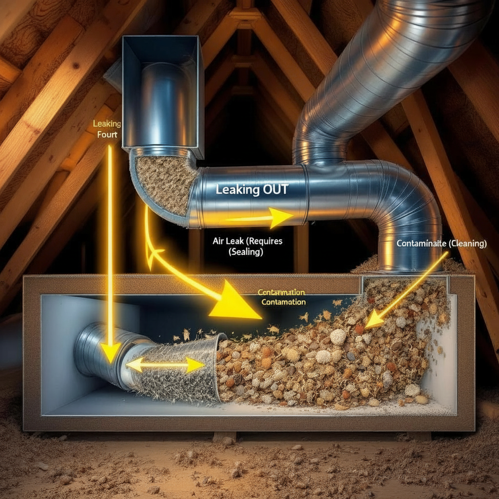 Illustration for What's the Real Difference Between Sealing and Cleaning? in Duct Sealing vs Cleaning: Which Does Your Home Need?
