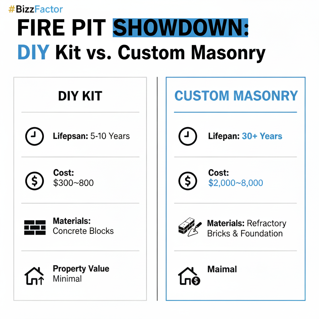 Infographic: DIY Fire Pit Kits vs Custom Masonry: 2024 Real Cost Guide