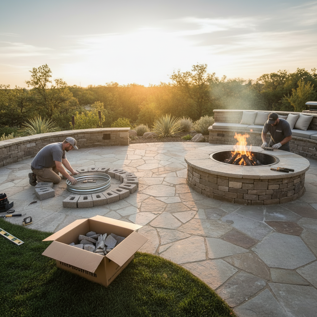 Illustration for What's the Real Difference Between DIY Kits and Custom Masonry? in DIY Fire Pit Kits vs Custom Masonry: 2024 Real Cost Guide