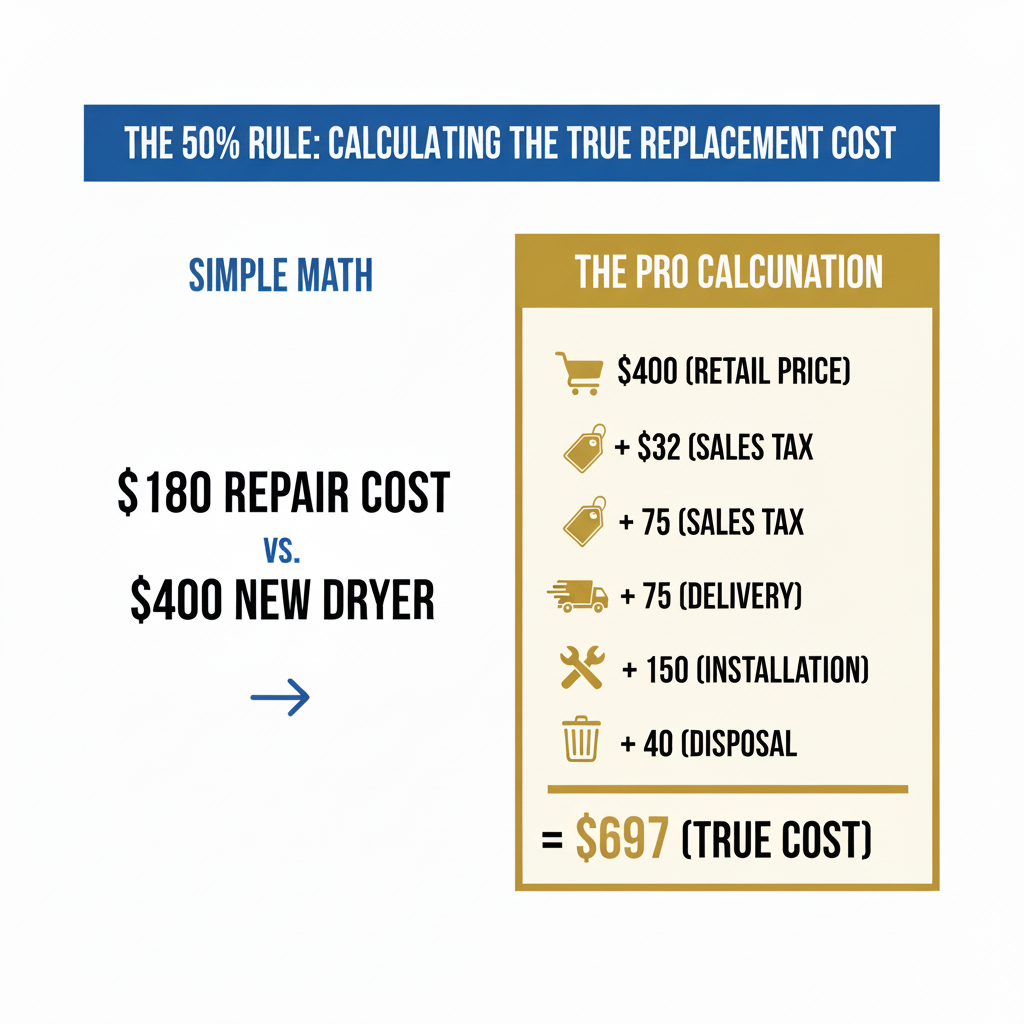 Infographic: 50% Rule for Home Appliances: When to Repair or Replace