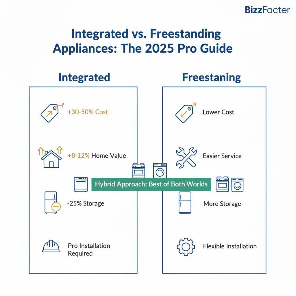 Infographic: Integrated vs Freestanding Appliances: 2025 Pro Guide
