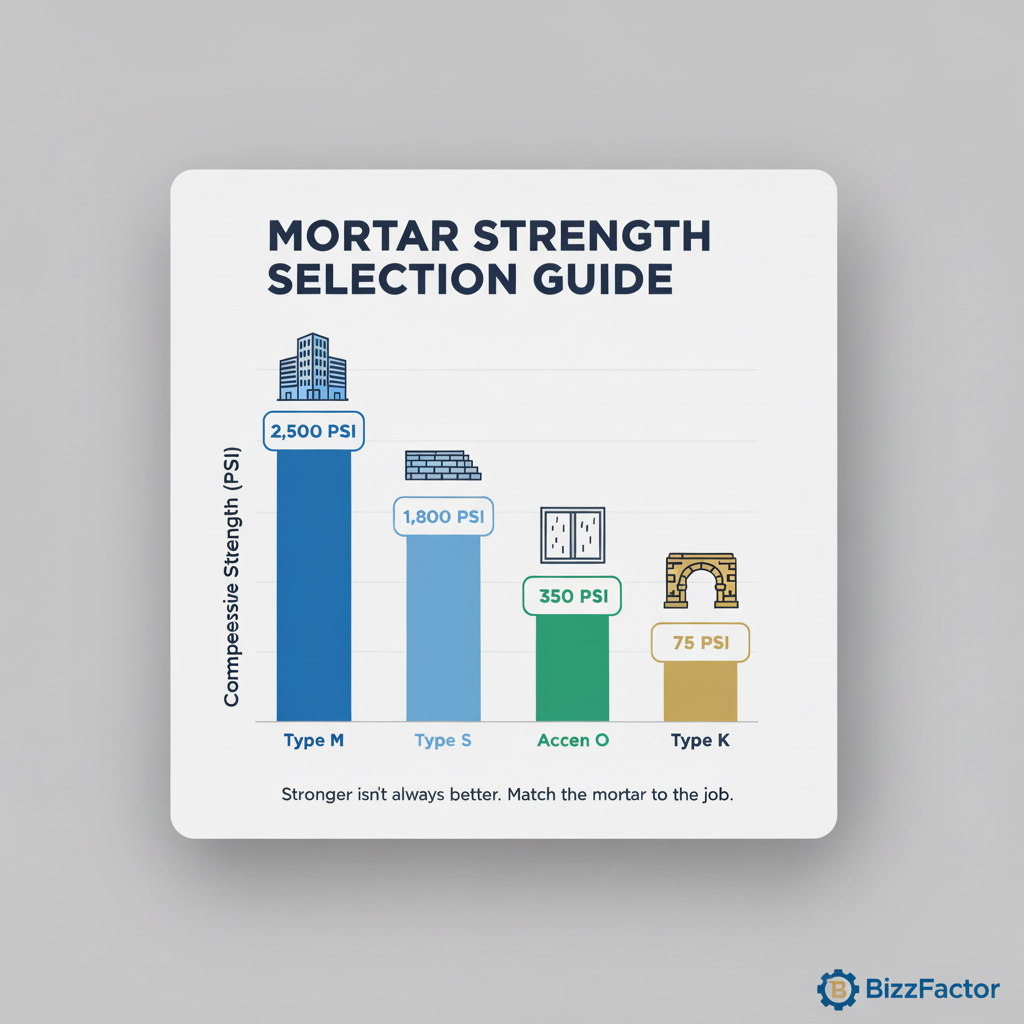 Infographic: Mortar Types S, M, O, K: Expert Selection Guide 2024