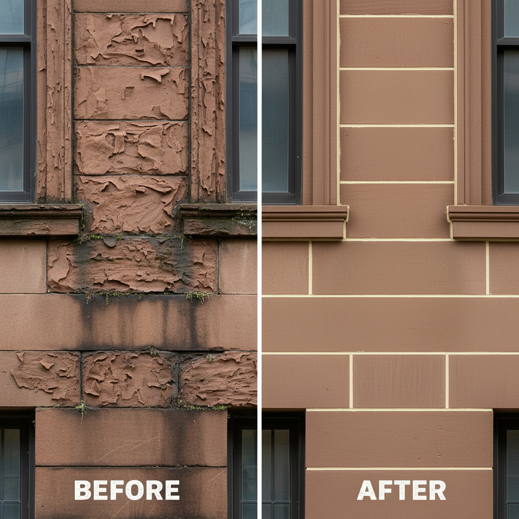 Illustration for Real Project: 1920s Brownstone Disaster Turned Success in Tuckpointing vs Repointing: Masonry Repair Guide