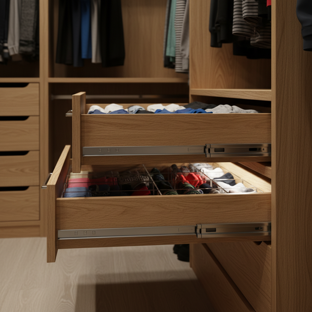 Illustration for Why Don't My Drawers Open All the Way? (Wardrobe Drawer Slides) in Wardrobe Installation Problems? 7 Fixes That Work