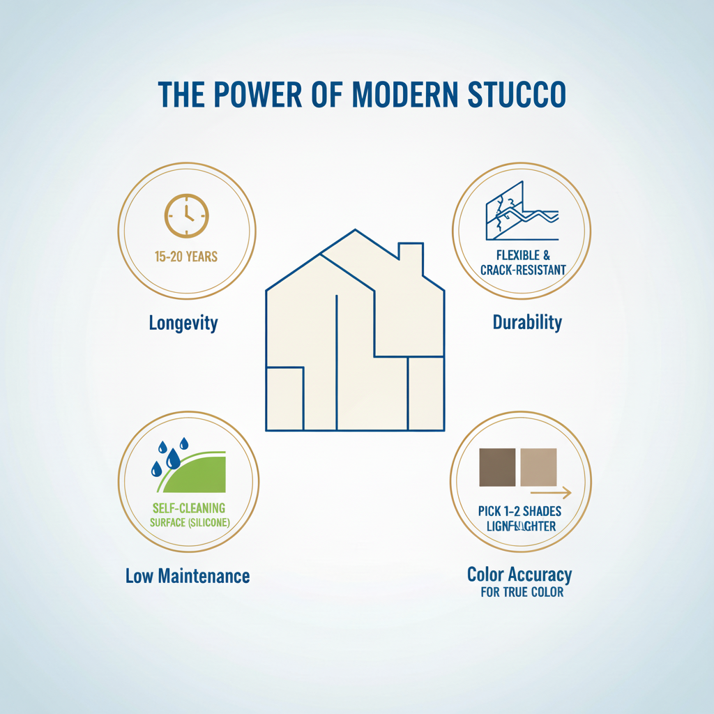 Infographic: Vibrant Stucco Finishes: A Pro's Guide to Lasting Color