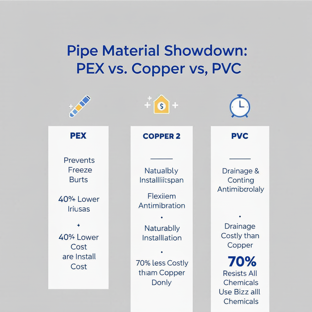 Infographic: PEX vs Copper vs PVC Pipes: Best Choice for Your Home