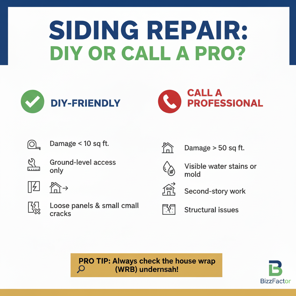Infographic: DIY vs Pro Siding Repairs: When to Call Experts