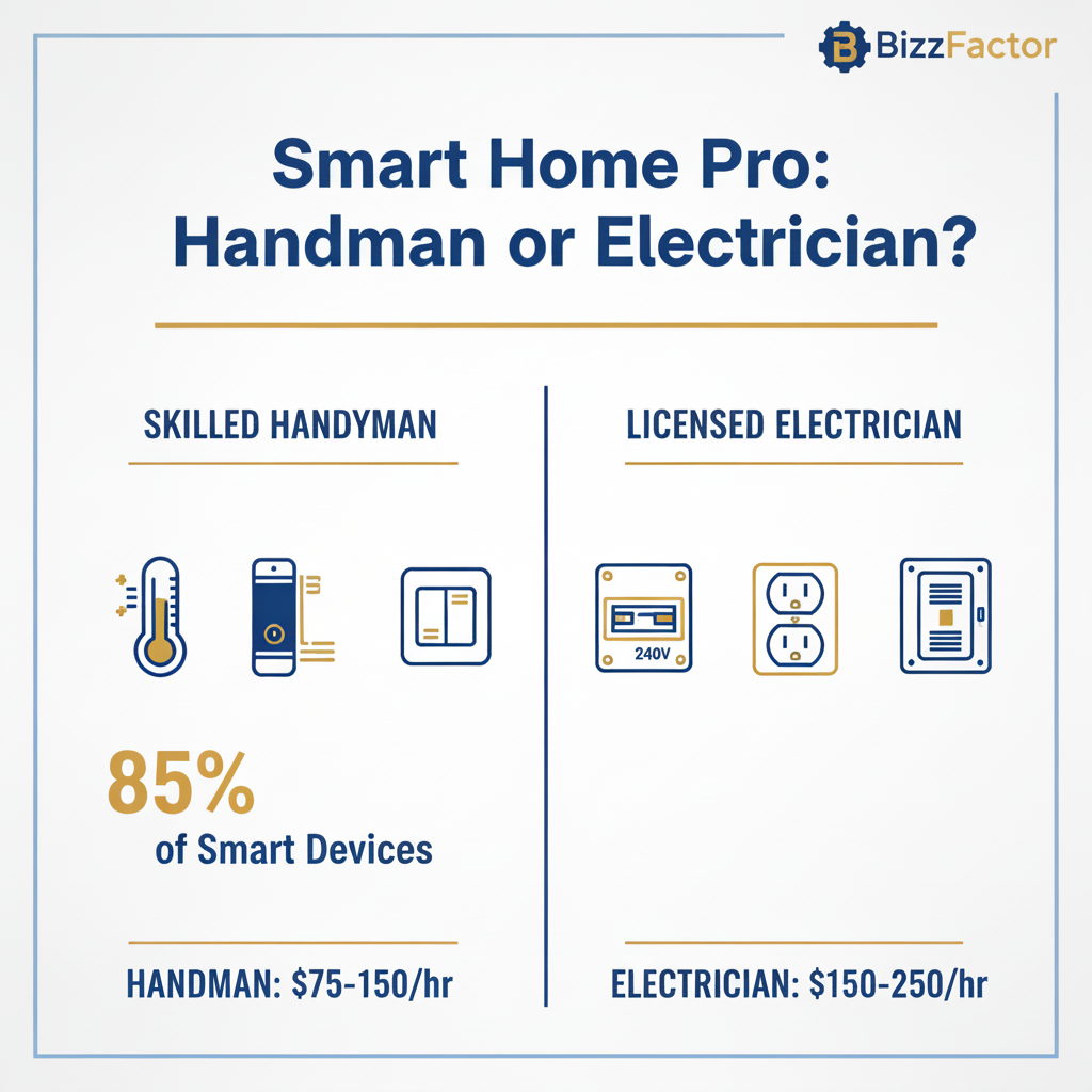 Infographic: Smart Home Install: Handyman vs Electrician - 2024 Guide