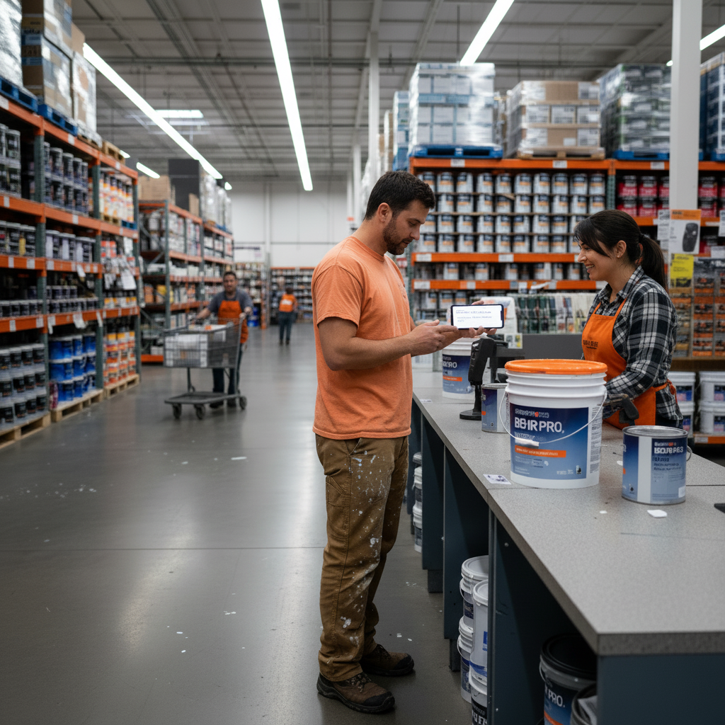 Illustration for Home Improvement Centers: Convenience with a Strategy in Where Pros Buy Paint: An Insider's Guide