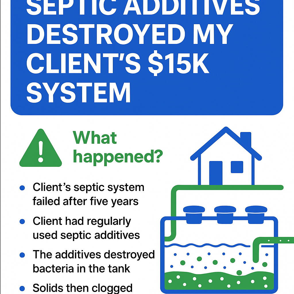 Infographic: Septic Additives Destroyed My Client's $15K System