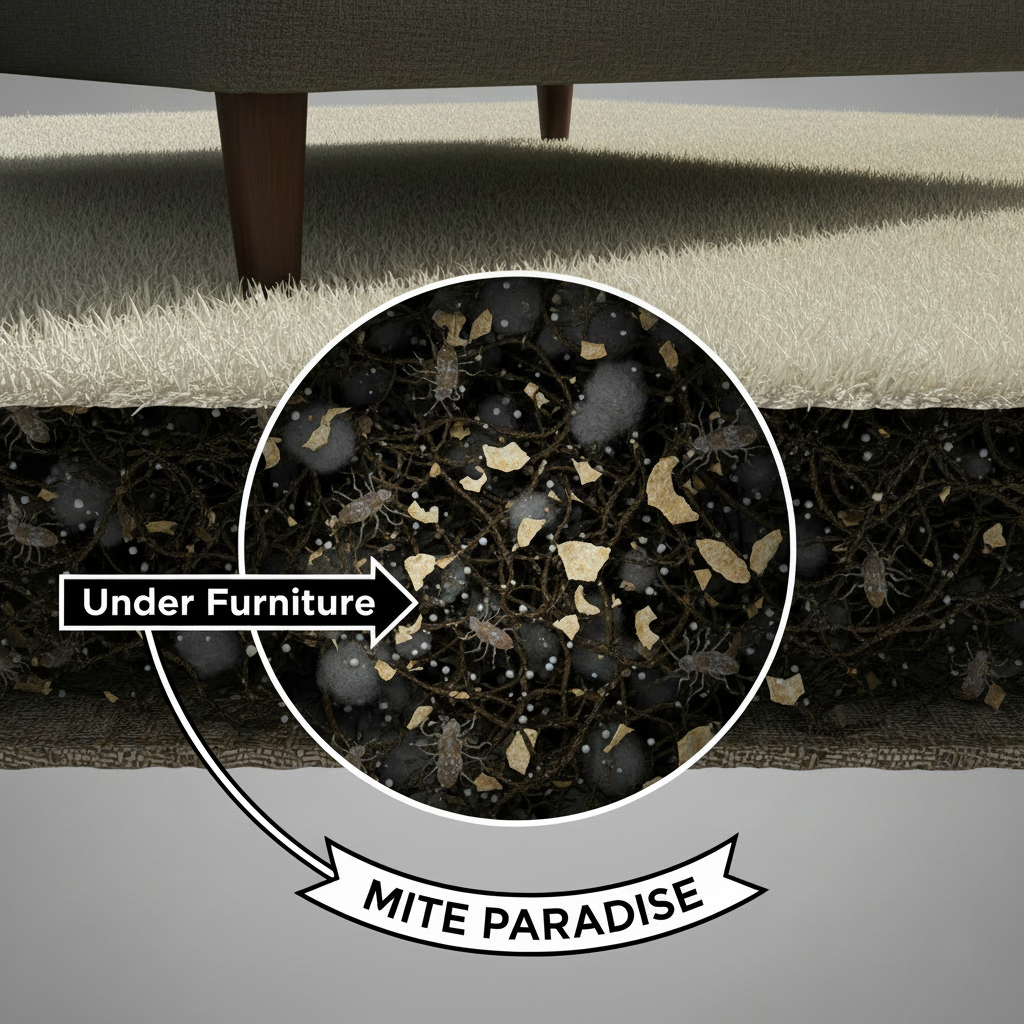 Illustration for Why Do Dust Mites Love Your Rugs? in Dust Mite Removal From Rugs: Pro Methods That Work