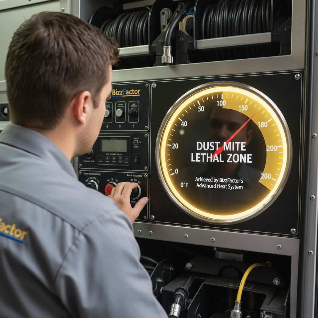 Illustration for Temperature Kills: The 160°F Professional Standard in Dust Mite Removal From Rugs: Pro Methods That Work