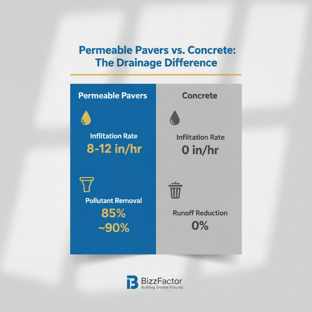 Infographic: Permeable Pavers vs Concrete: Which Drains Better?