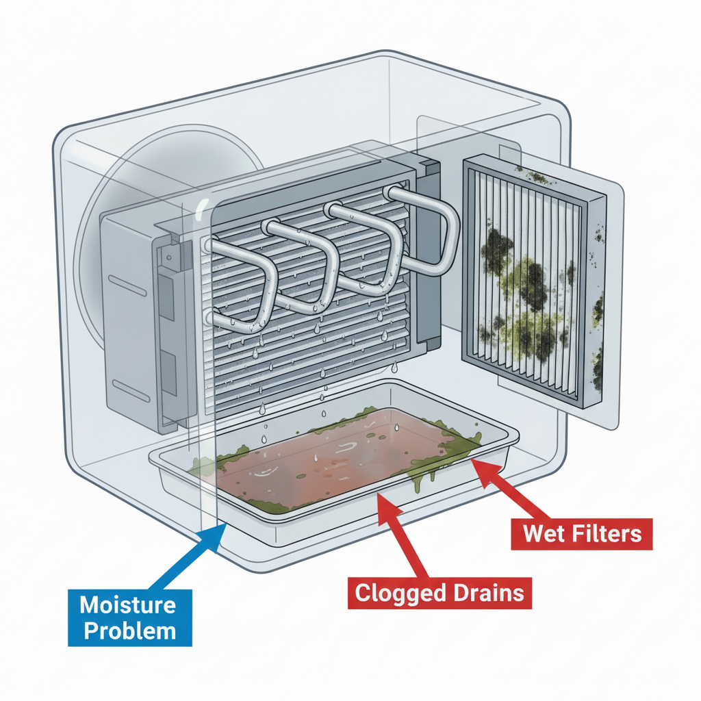 Illustration for What Causes Mold in Your Air Conditioner? in AC Mold Removal Cost & Guide 2025 - Professional Help