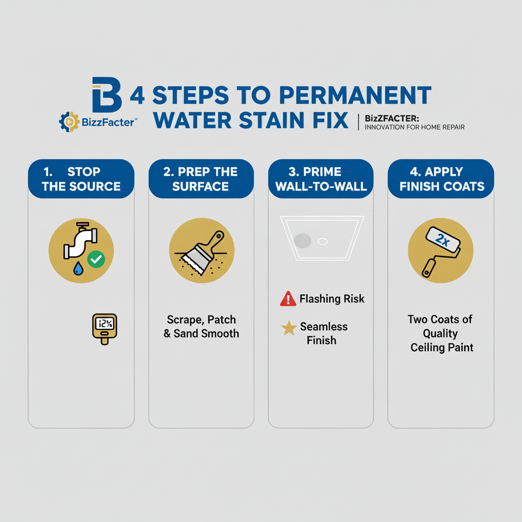 Infographic: Fix & Paint a Water-Damaged Ceiling (Pro Guide)