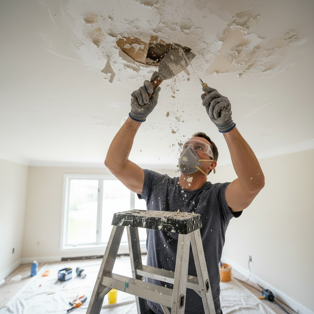 Illustration for Pro-Level Prep: The 70% of the Job That Matters Most in Fix & Paint a Water-Damaged Ceiling (Pro Guide)