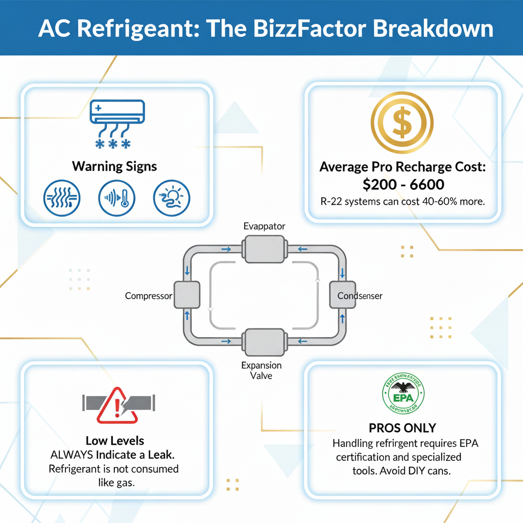 Infographic: AC Refrigerant Recharge: Professional Costs, Process & When You Need It