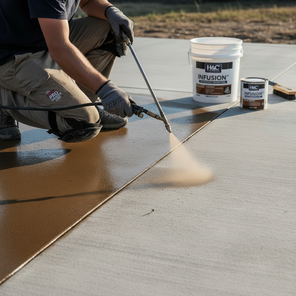 Illustration for Understanding Concrete Staining Options in Decorative Concrete Patios: Colors, Stains & Engraving Guide