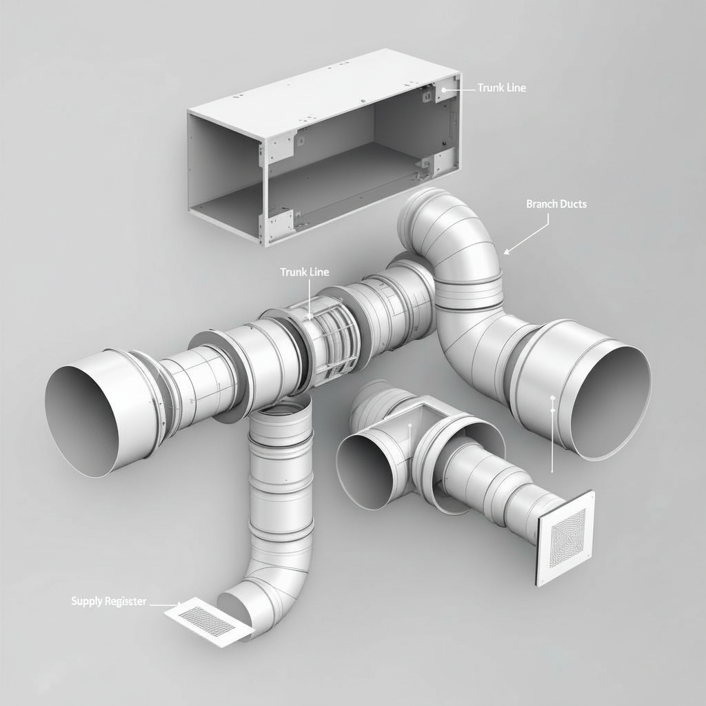 Illustration for The Essential Components of Your Ductwork System in How HVAC Ducts Work: Complete Air System Guide