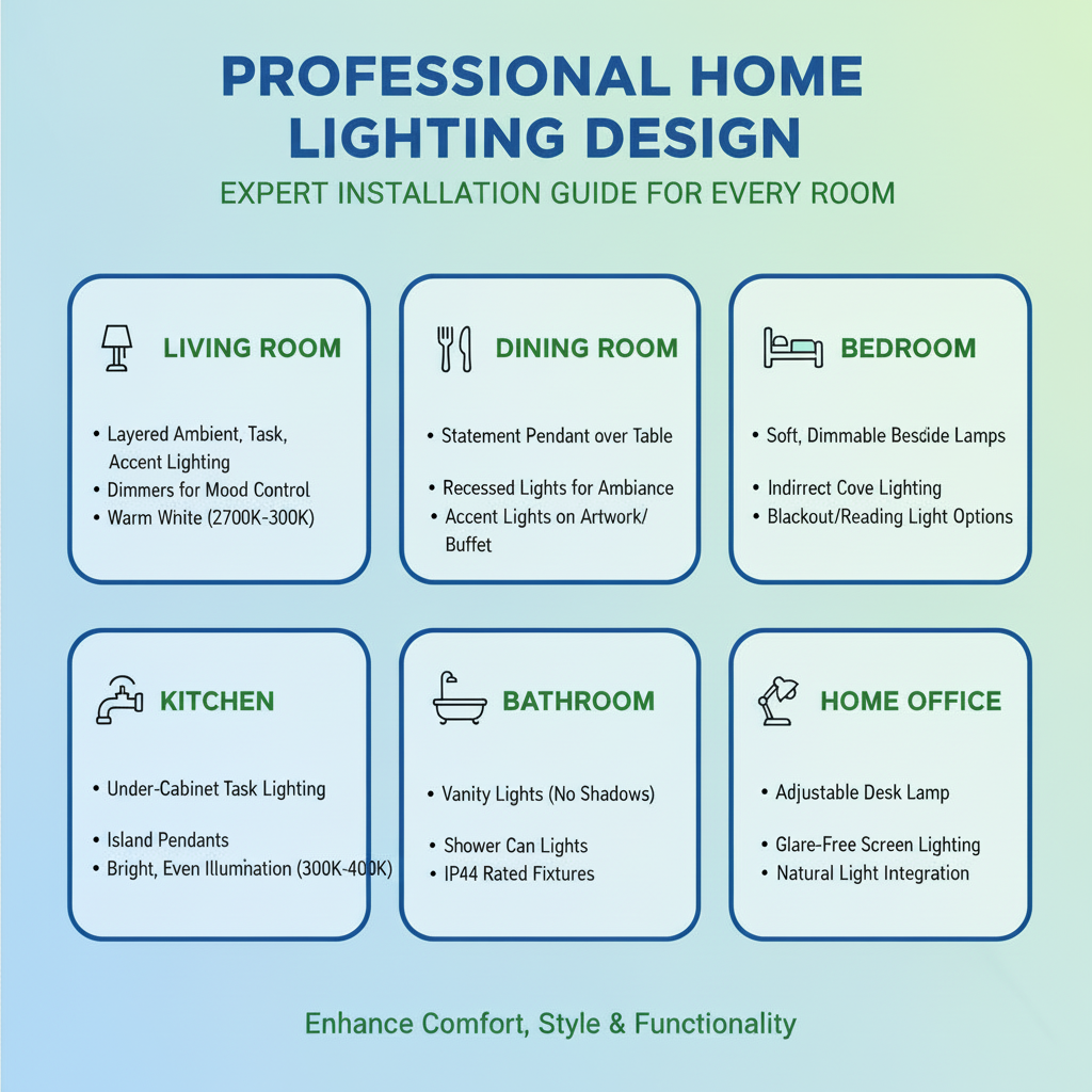 Infographic: Professional Home Lighting Design: Expert Installation Guide for Every Room