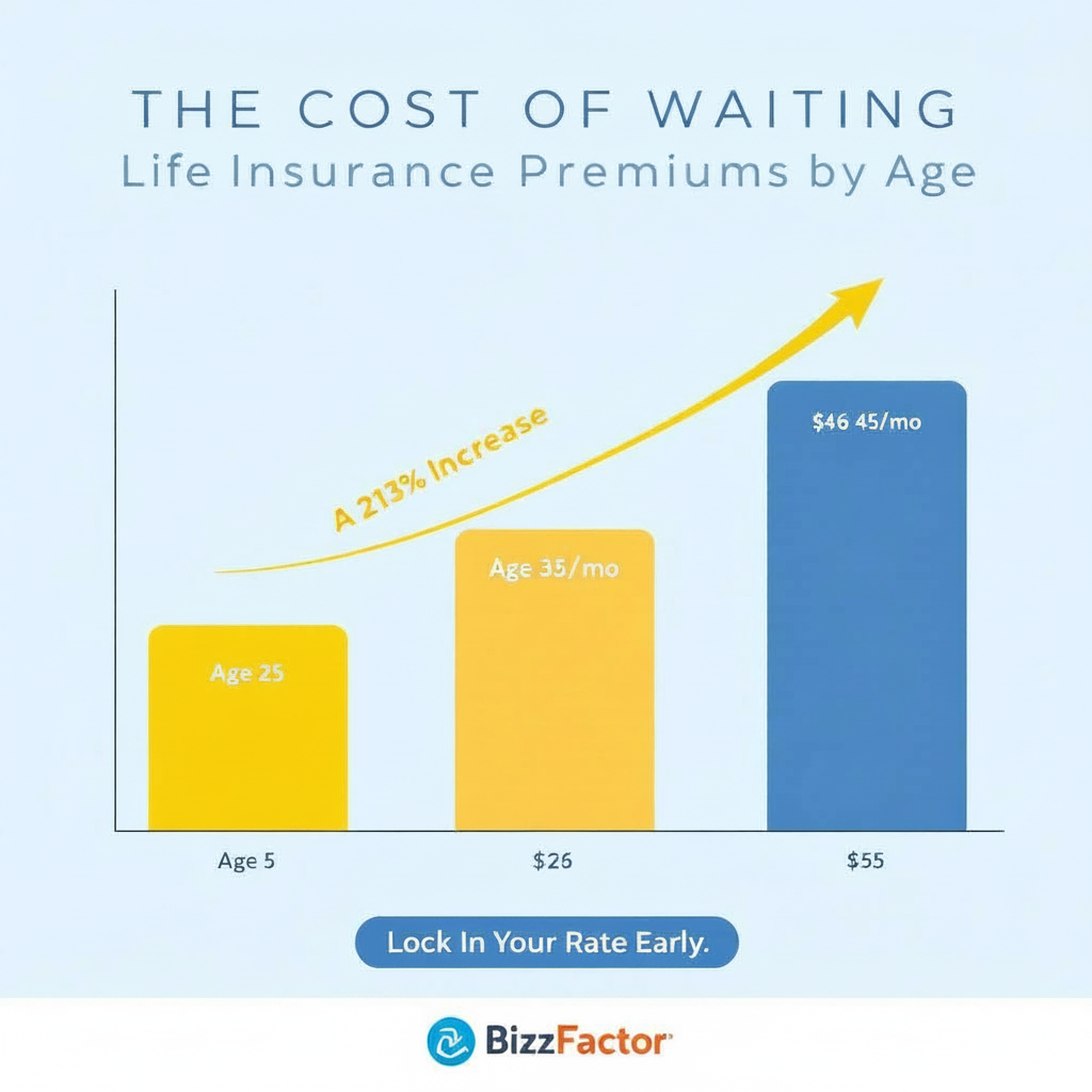 Infographic: Life Insurance for Young Adults: Save 70% Starting in Your 20s