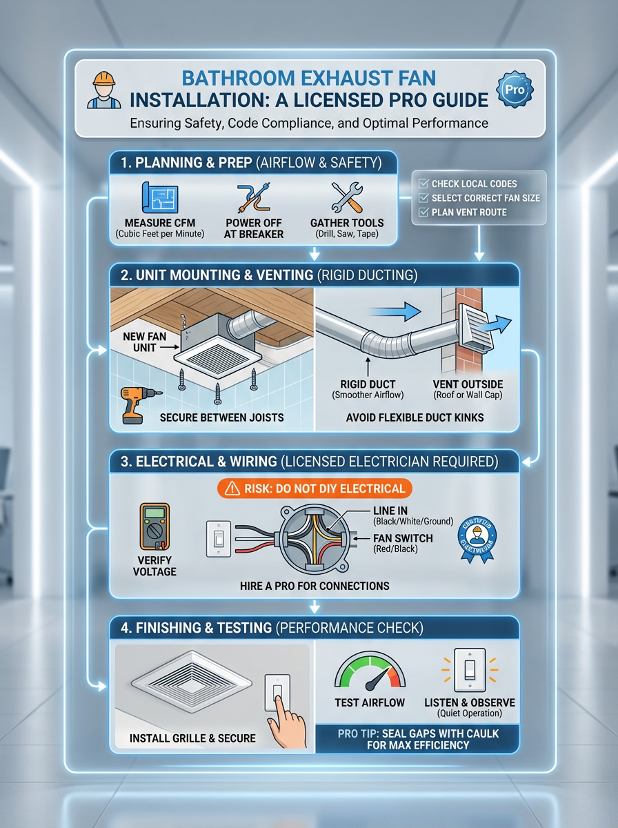 Infographic: Bathroom Exhaust Fan Installation: Licensed Pro Guide