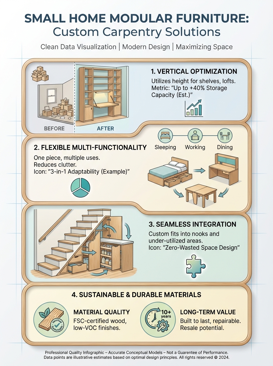 Infographic: Small Home Modular Furniture: Custom Carpentry Solutions