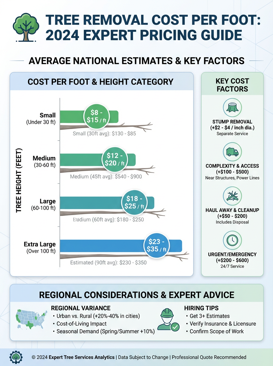 Infographic: Tree Removal Cost Per Foot: 2024 Expert Pricing Guide