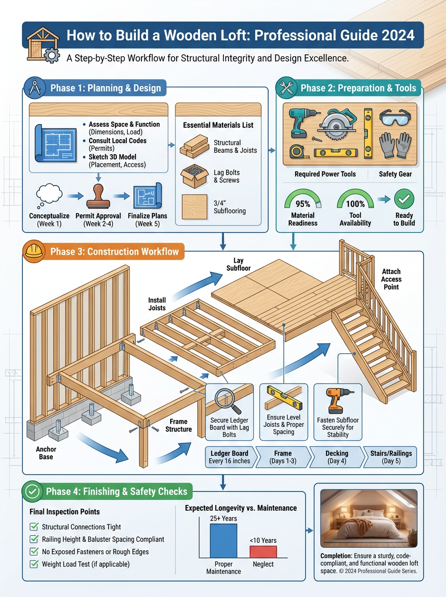 Infographic: How to Build a Wooden Loft: Professional Guide 2024