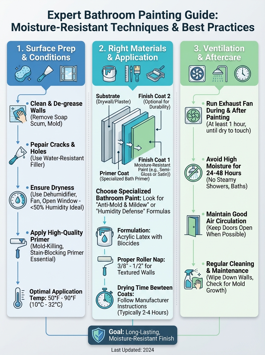 Infographic: Expert Bathroom Painting Guide: Moisture-Resistant Techniques & Best Practices