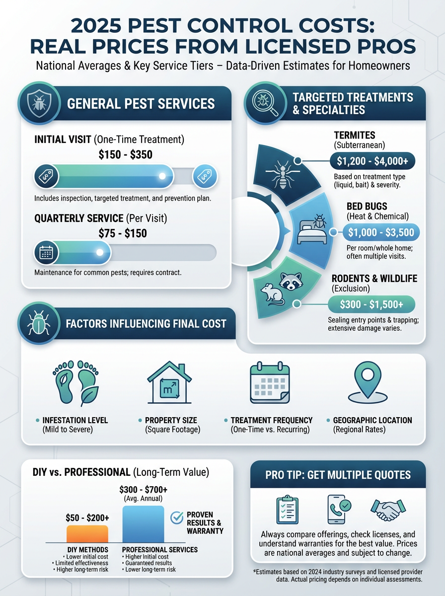 Infographic: 2025 Pest Control Costs: Real Prices from Licensed Pros