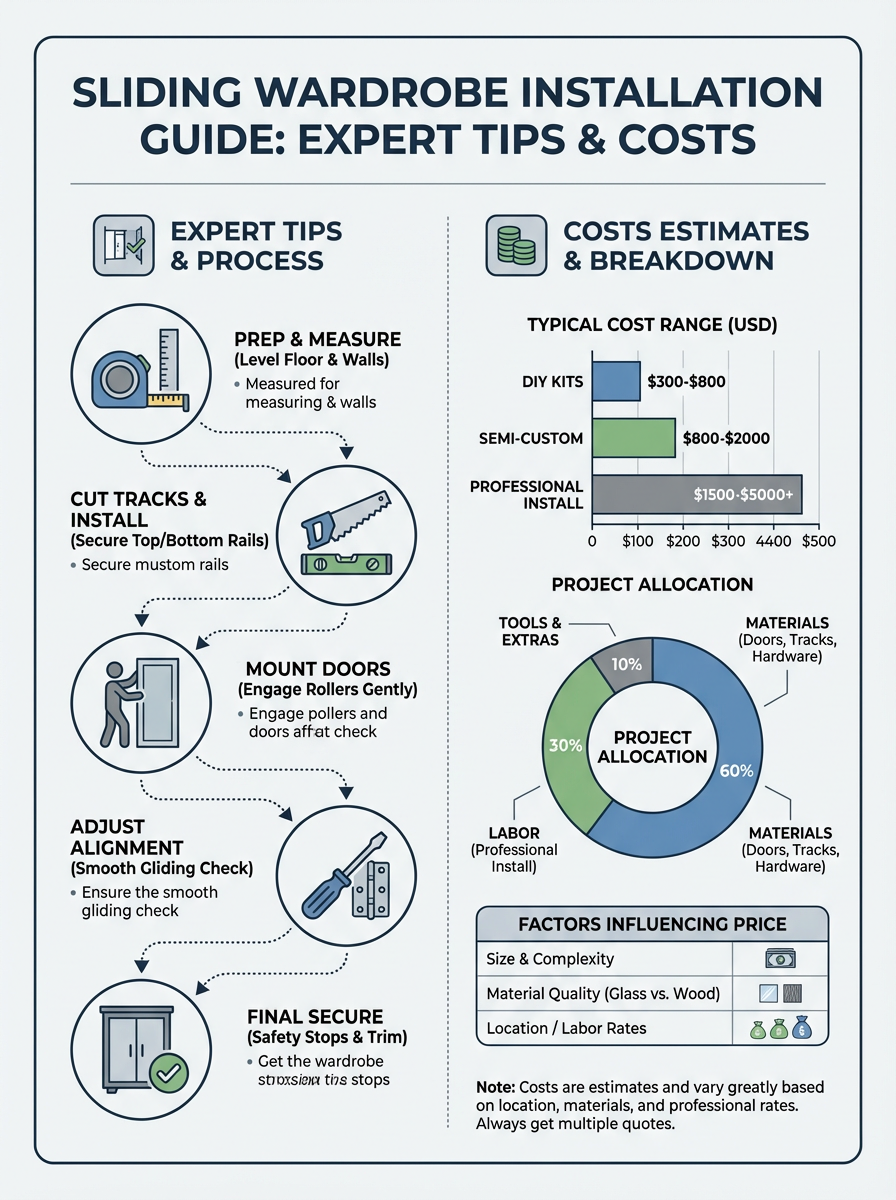 Infographic: Sliding Wardrobe Installation Guide: Expert Tips & Costs