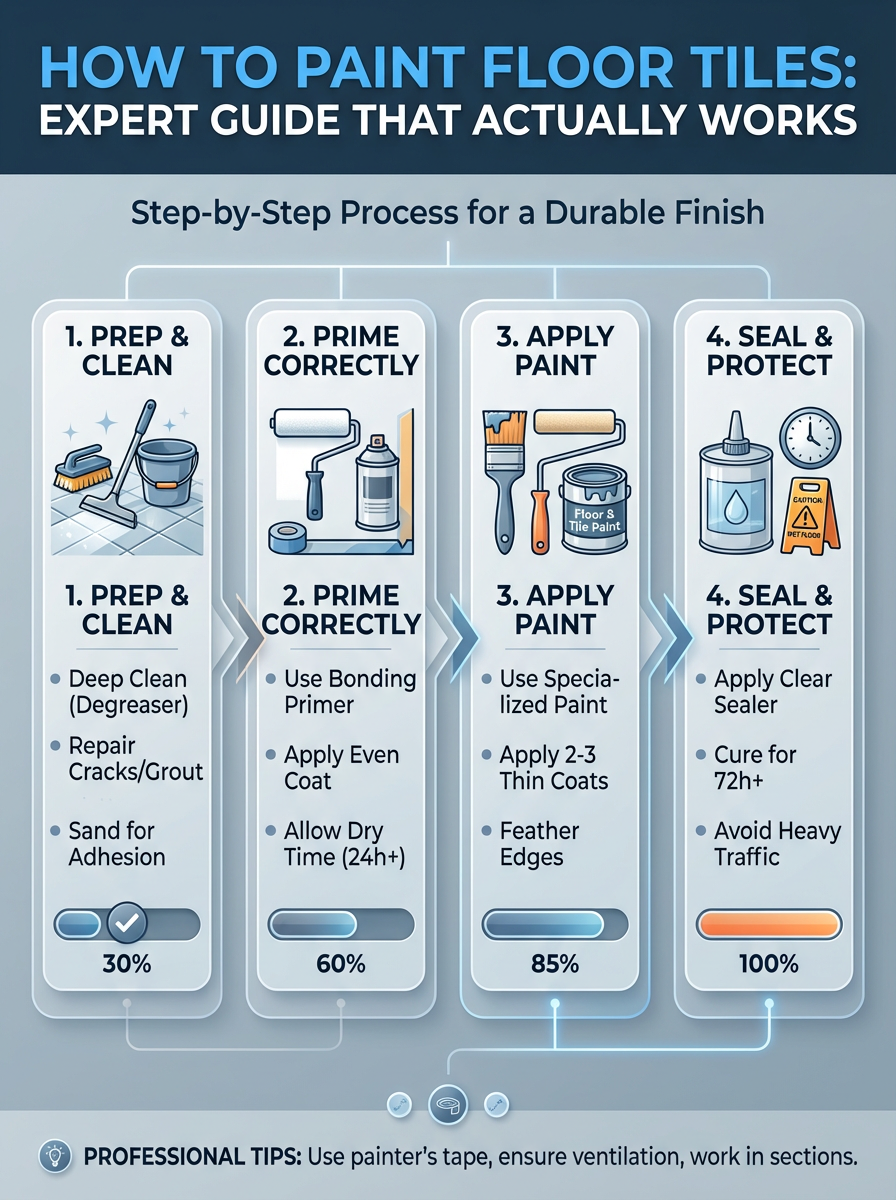 Infographic: How to Paint Floor Tiles: Expert Guide That Actually Works