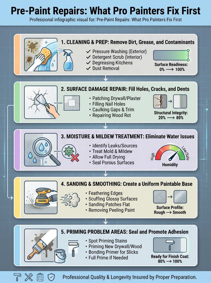 Infographic: Pre-Paint Repairs: What Pro Painters Fix First