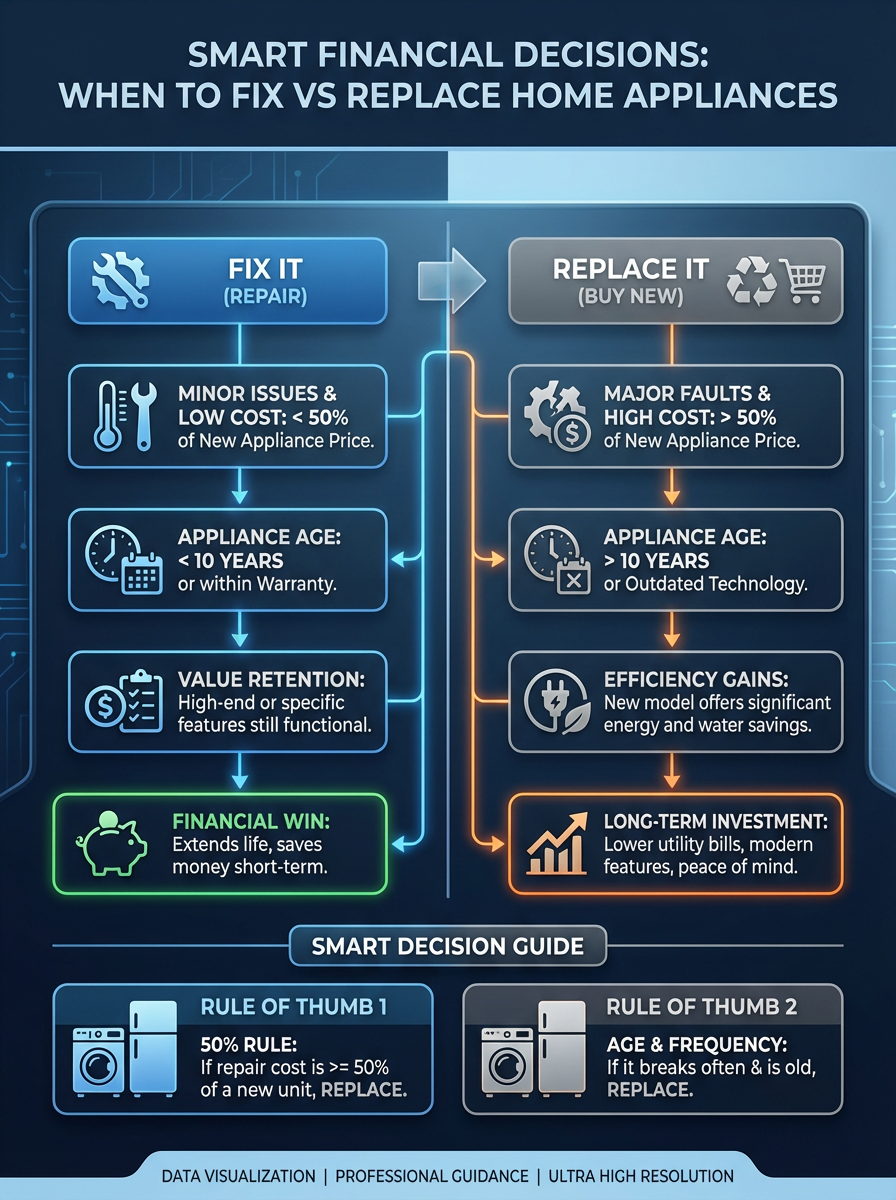 Infographic: Smart Financial Decisions: When to Fix vs Replace Home Appliances