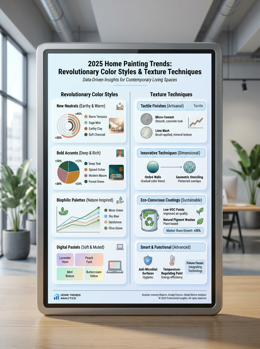 Infographic: 2025 Home Painting Trends: Revolutionary Color Styles & Texture Techniques