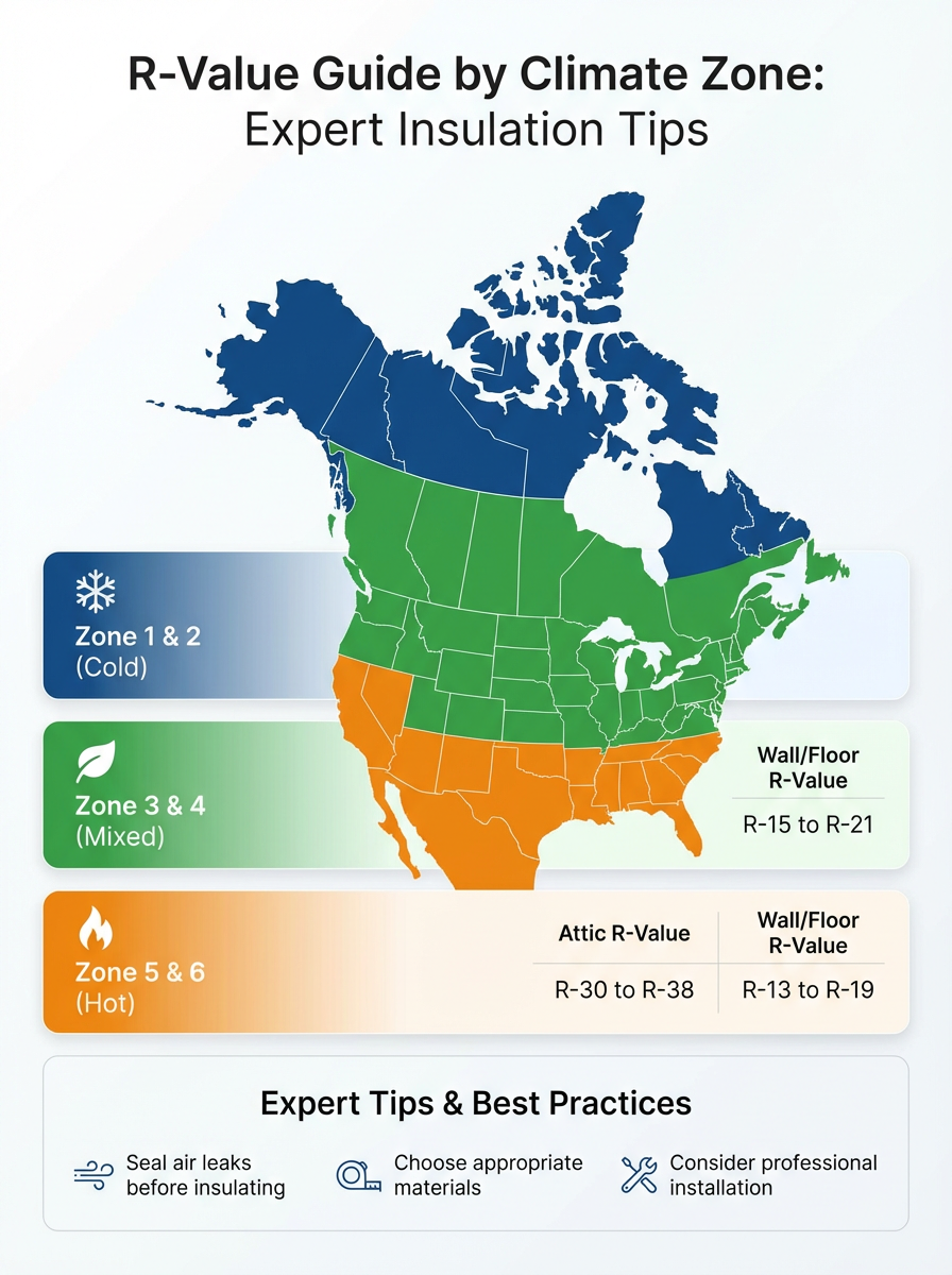 Infographic: R-Value Guide by Climate Zone: Expert Insulation Tips