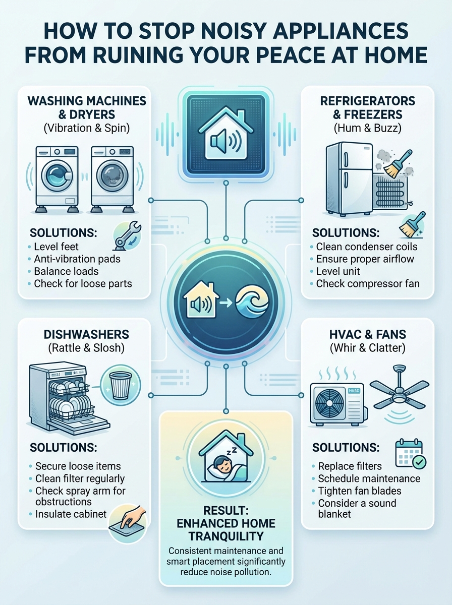 Infographic: How to Stop Noisy Appliances From Ruining Your Peace at Home