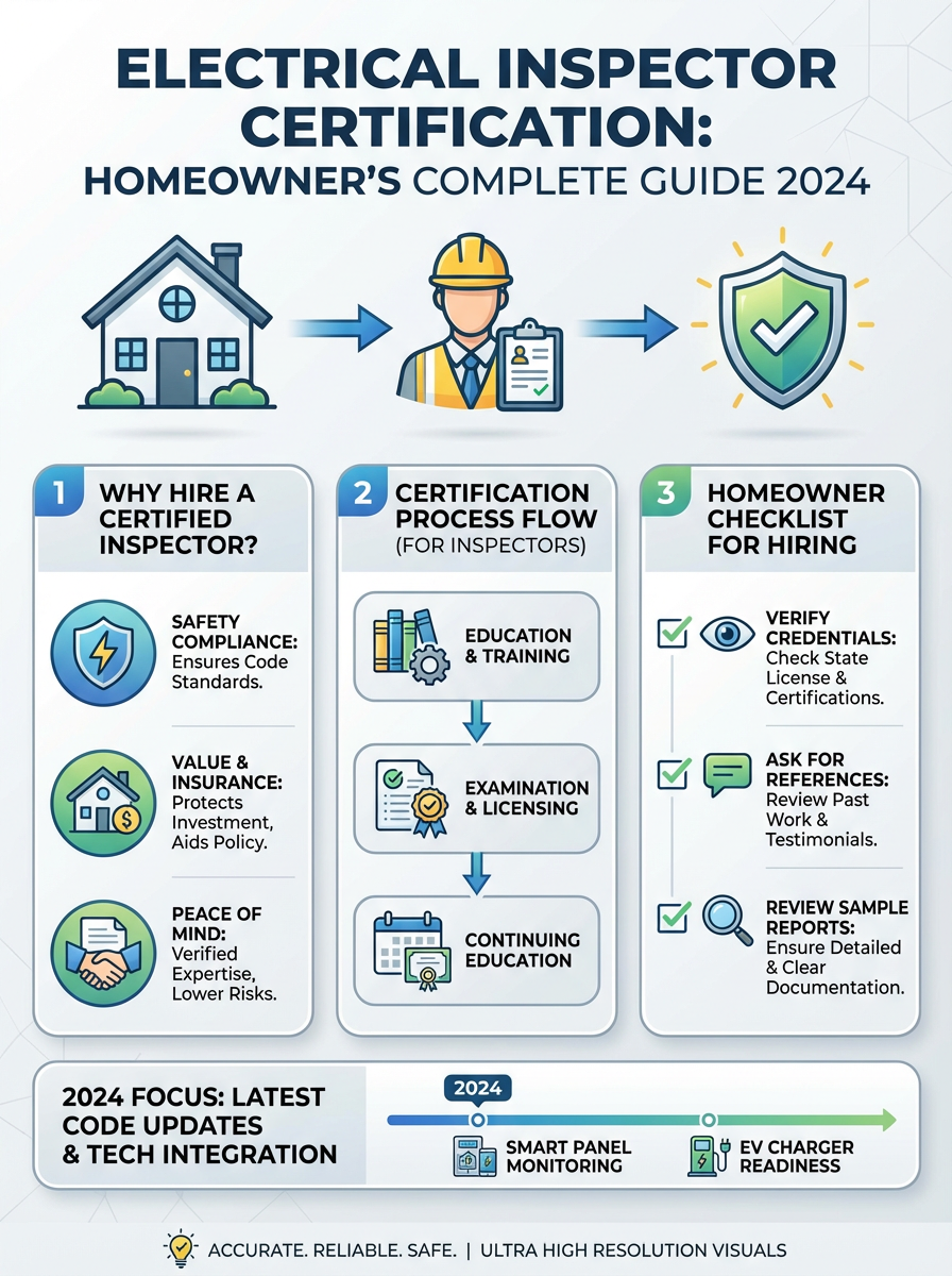 Infographic: Electrical Inspector Certification: Homeowner's Complete Guide 2024